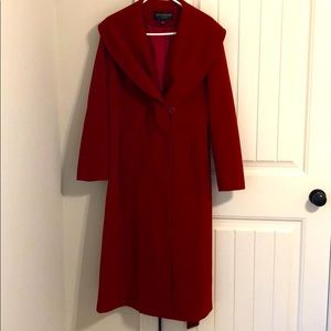 Fabulous red wool full length trench